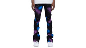 High Quality Design Custom Flared Vintage Distressed with Patch Wash Men Jeans1