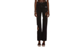 Stylish Custom Cut Out Holes Long Straight Denim Middle Waist Jeans For Women1