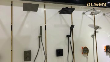 Direct Sales Rain Brass Gun Metal Grey Shower Faucet Square Waterfall Rain Shower Concealed Wall Mounted for Villa Bathroom1