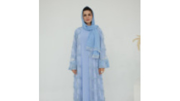 New Abaya Dubai Lace Textured Floral Muslim Abaya 3 Piece Set Islamic Clothing Women Modest Abaya with Inner Dress and Hijab1