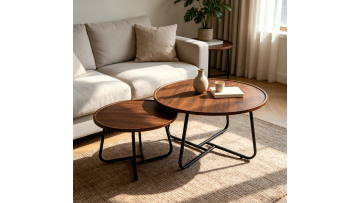 NEST2603-8060 Modern Round Coffee Table Set for Living Room Elegance