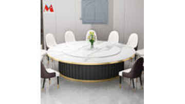 Light luxury dining table marble round table villa modern dining table and chair combination supports customization1