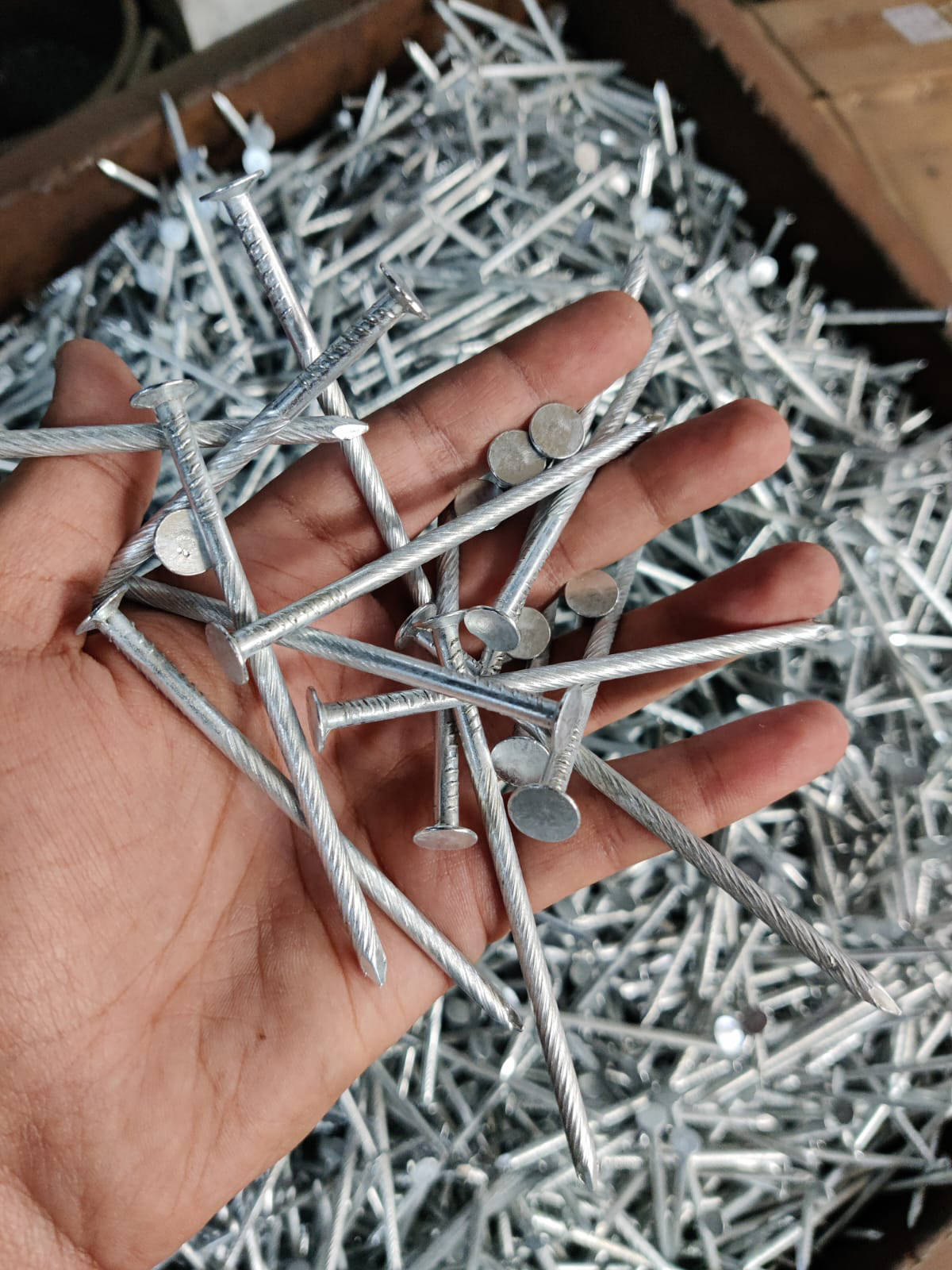 Flat Head Checkered Smooth Shank Twist Nail