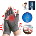1 Pair Compression Arthritis Gloves Joint Pain Relief Therapy Wrist Compression Gloves Anti-Slip Half Fingers Household Gloves
