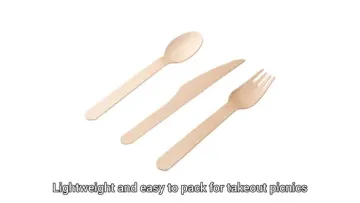 Disposable Wooden Cutlery Set Spoon Fork Knife Biodegradable Eco Friendly Tableware1