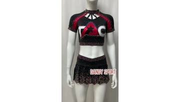 Red Crop top cheerleading uniforms