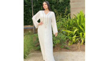MoroccoEID  Dubai Abaya  Islamic Large Leaf Printing Muslim AB290 Feather Hot Drilling Stitching  Kaftan Maxi Dress1