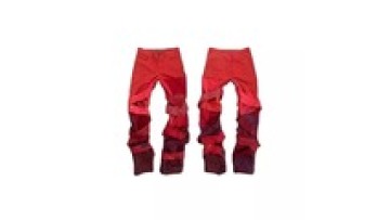 New Fashion Men Hip Hop Jeans Pants Knee Zipper Jeans Men Club Wear Red Color Jogger Pants1
