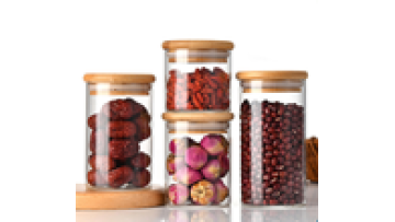 Factory Price Kitchenuse Airtight Clear Glass Food Storage Jar With Bamboo Lids1