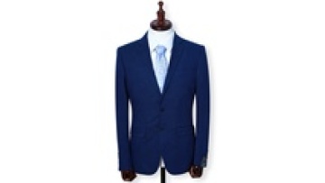 Hot Sale Men's Business Blazer Dark Blue TR Fabric Slim Fit Lapel Pin Single Breasted Closure Plus Size Flat Front Breathable1