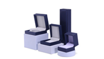 Hanhong wholesale jewelry packaging organizer velvet jewelry packaging box luxury blue leather ring necklace jewelry box1