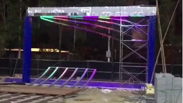 Installed digital water curtain