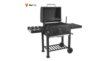 Classic BBQ Charcoal Grill Trolley Novelty No Smoke BBQ Luxury Charcoal Barbecue Grill1