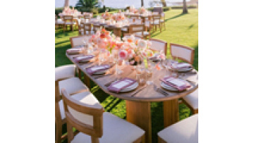New Trend  Products  Commercial Furniture Rectangle Shape Nature Wood Banquet Hotel  Wedding Folding  Wooden Outdoor Table1