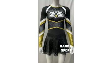 Black and gold cheer uniforms