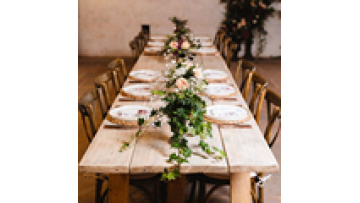 High Quality Commercial Furniture Rectangle Shape Nature Wood Hotel  Folding  Banquet Wedding  Wooden   Outdoor Table1