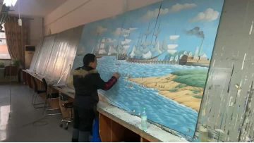 2-Hand painted wallpaper