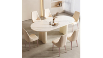 Light luxury slate dining table island small apartment designer dining table villa home high-end slate  marble dining table1