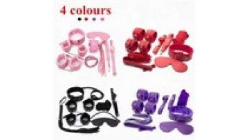 High Quality 4 Colours Erotic Toys 7pcs Sex Bondage Kit Slave Game Bdsm Fetish Plush Bondage Set1