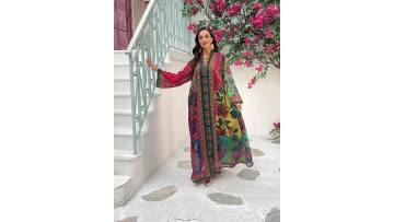 Floral Printed Jalabiya Abaya Dress (1)