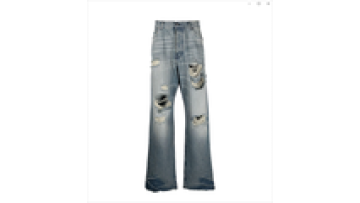 New Latest Mens Fashion Distressed Baggy Flare Jeans Men Plus Size Pants1
