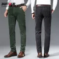 Brand Autumn winter Corduroy pants men business casual pants mens Straight elastic Cotton pants thicken corduroy trousers 28-38