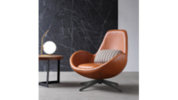 360 degree rotatable lounge chair 5 star modern living room orange leather recliner chair1