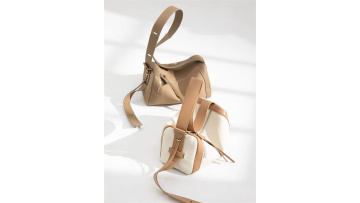 Khaki Litchi Pattern Women's Genuine Leather Pillo