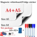 Magnetic Whiteboard Soft Home Office Kitchen School Dry Erase Board White Board Flexible Pad Magnet Fridge A4+A5 Set Package