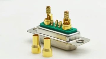 D-Sub High Current 7W2 Female Connector With 2 Copper Tubes 7P