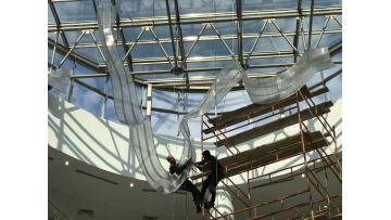 Snake chandelier finished installation.mp4