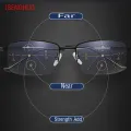 Anti Blue Light Progressive Reading Glasses Men Women Multifocal Black Glasses Near Far Sight Alloy Frame Eyeglasses Diopter