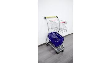 Two Layers Metal Shopping Basket Trolley