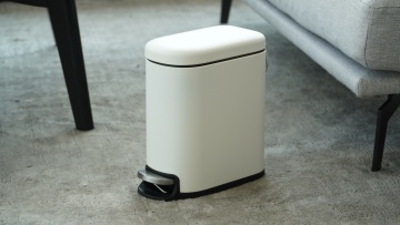 white slim pedal bin