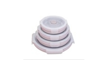 LD-Y039 Round Foldable BPA Free Microwave Reusable Leak Proof Collapsible Containers Folding Food Storage 4 Silicone Lunch Box1