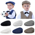 Baby Boys Hat Toddler Herringbone Flat Cap Kids Vintage Driver Hats Infant Cotton Soft Lining Accessories