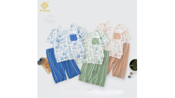 Children's Cartoon Bear Printed Short Sleeve Set