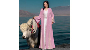 Latest Saudi Arabia Mesh Patchwork Luxury Open Abayas Muslim Kimono Abaya Women Muslim Dress Long Robe Cardigan1