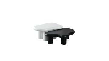 Cloud-Shaped MDF Coffee Table Set in Black & White | Modern Minimalist Nesting Tables for Living Room Decor
