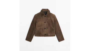 Women's short suede leather jacket