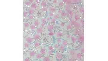 Rose red 2021 sequin fabric embroidery lace fabric mesh french net lace fabric for women evening dress1