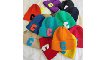 Cotton baseball cap manufacturers LOGO men and women children's cotton cute LOGO embroidered beanie1