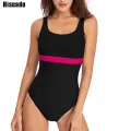 Riseado Sport One Piece Swimsuit Women New 2021 Competition Swimwear Patchwork Racing Swimming Suit for Women U-back Bath Suits