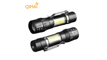 mini cob flashlight led rechargeable hand lamp army torch1