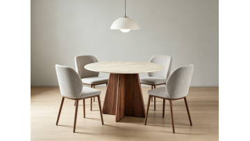 BR-DT-6106 Elegant Round Dining Table Perfect for 4 to 6 People
