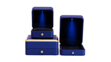 Hanhong wholesale custom plastic spray painted jewelry packaging box square luxury necklace ring light blue led jewelry box1