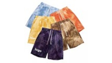 New 2022 Mens Plain or Tie die Print Tech Fleece Sweat shorts with Bonded Tape Pocket1