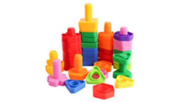 Preschool Educational Plastic Blocks Set with Nuts and Bolts for Eye-Hand Coordination1
