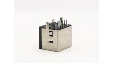 MINI DIN Connector Female Socket 90 Degree DIP Single Layer Copper Shell Nickel Plated Black 9P