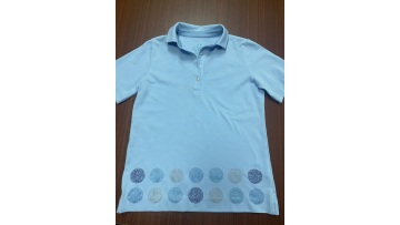 Lady's blue ethnic style T-shirt